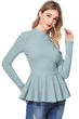 Picture of Full sleeve Mock Neck Peplum Top