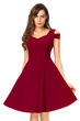 Picture of Cold Sleeve Sweetheart Neck Skater Dress