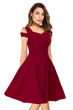 Picture of Cold Sleeve Sweetheart Neck Skater Dress