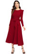 Picture of Full Sleeve belted Midi maxi Dress