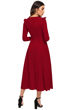 Picture of Full Sleeve belted Midi maxi Dress