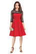 Picture of Lace 3/4 Sleeve Knee length Skater Dress