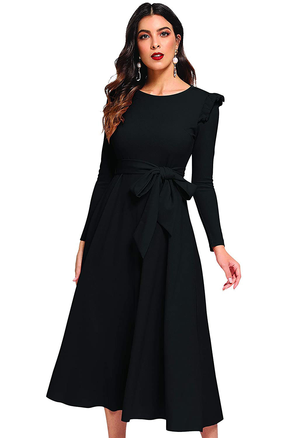 angel sleeve dress midi