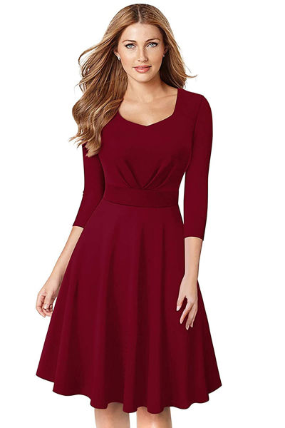 Picture of Sweetheart neck A-line Knee length Dress