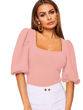 Picture of Puff sleeve Square neck Women's Top