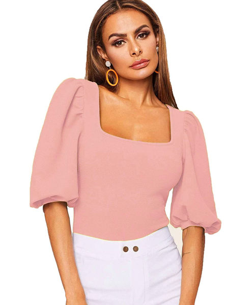 Picture of Puff sleeve Square neck Women's Top