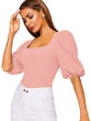 Picture of Puff sleeve Square neck Women's Top