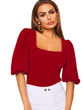 Picture of Puff sleeve Square neck Women's Top