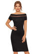 Picture of Topless Knee Length Bodycon dress with mesh