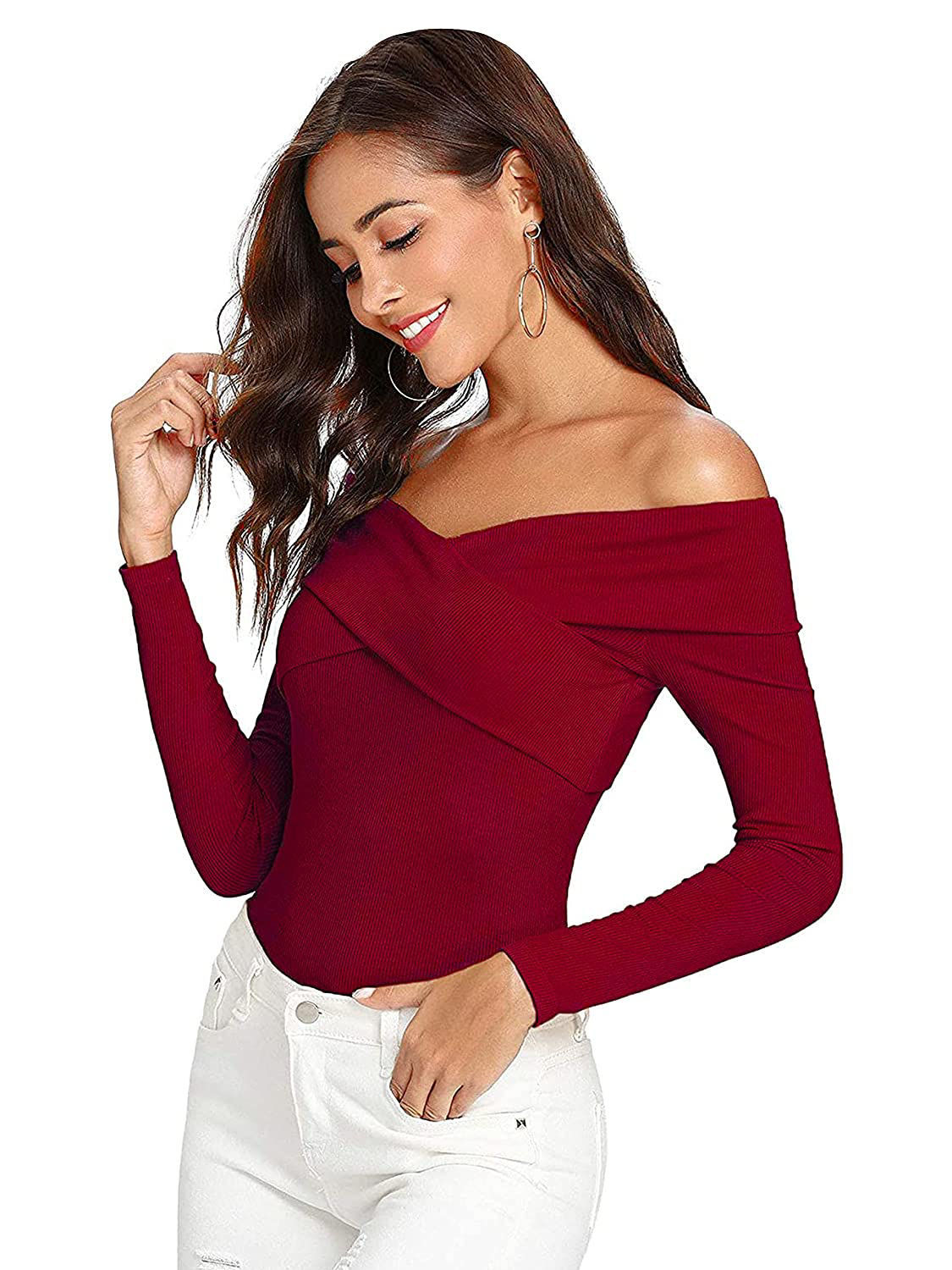 off shoulder cross top